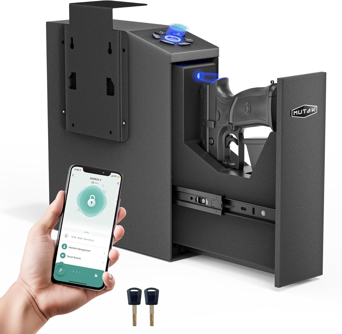 Caja fuerte biométrica deslizante con APP huella PIN