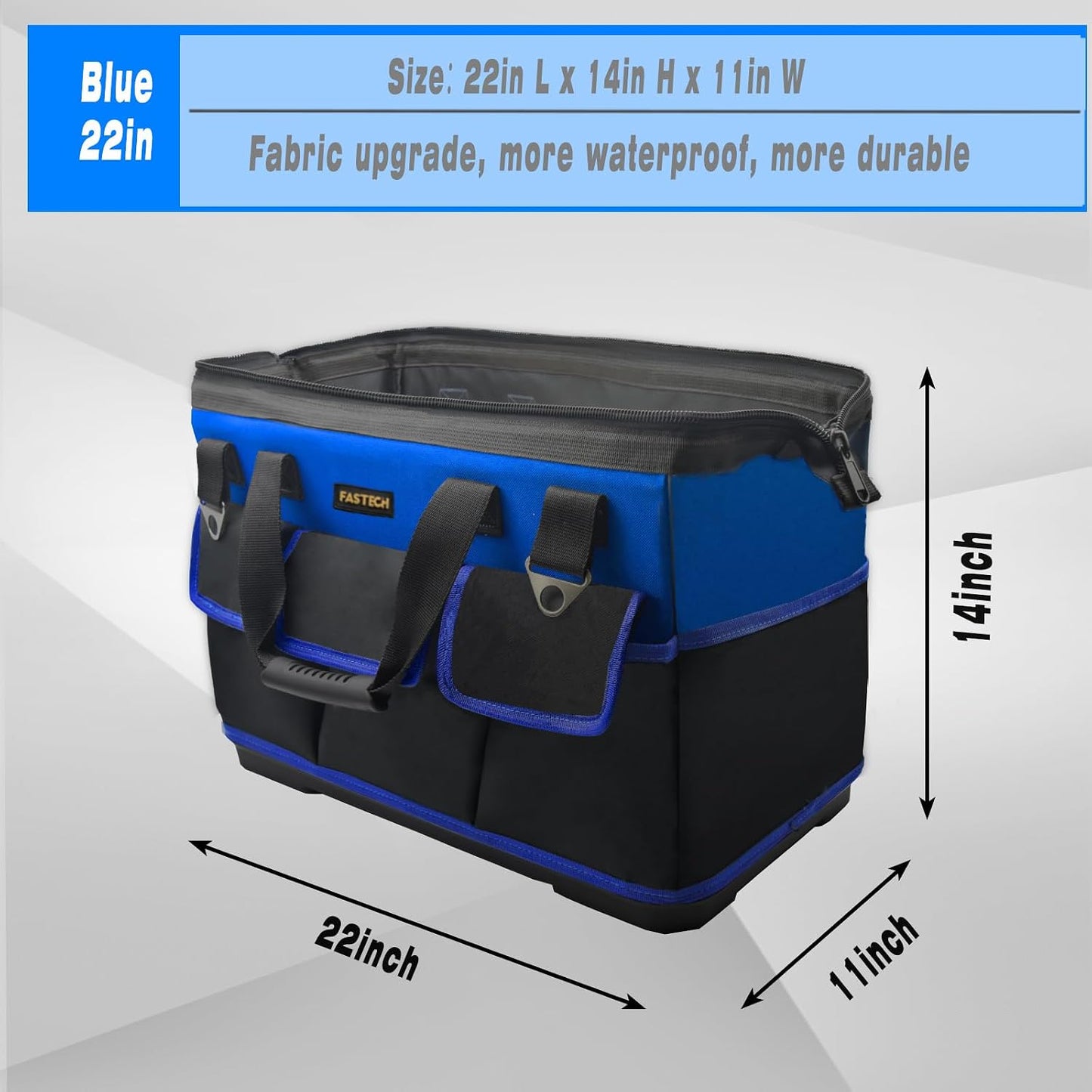 Bolsa herramientas 22pulg boca ancha resistente
