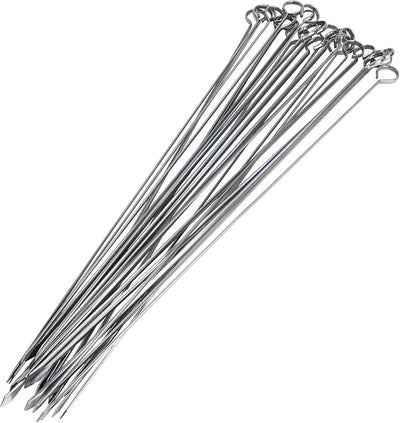 24 Brochetas Kabob Acero Inox 17" para Parrilla
