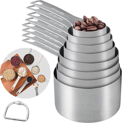 Set tazas medidoras acero inox 18/8 cocina hornear