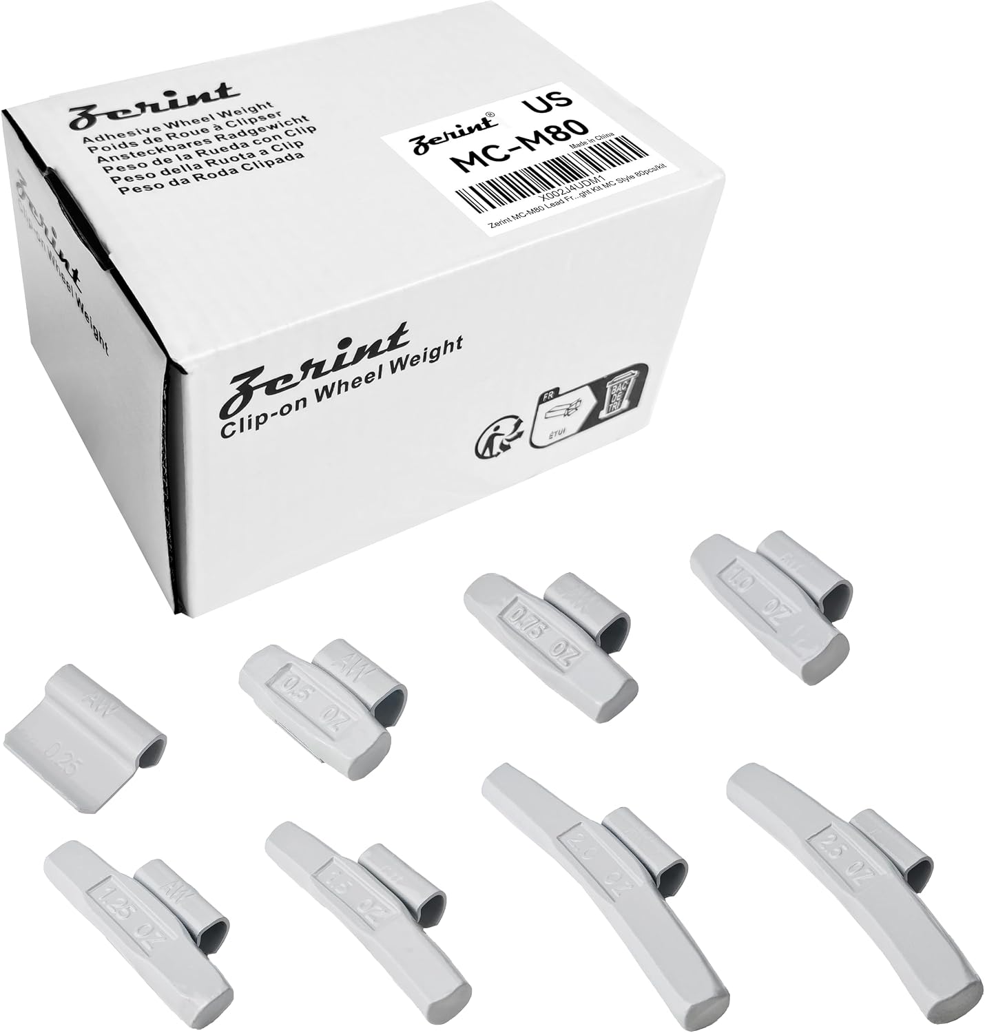 Kit peso rueda MC-M80 80pcs gris 0.25-2.5oz