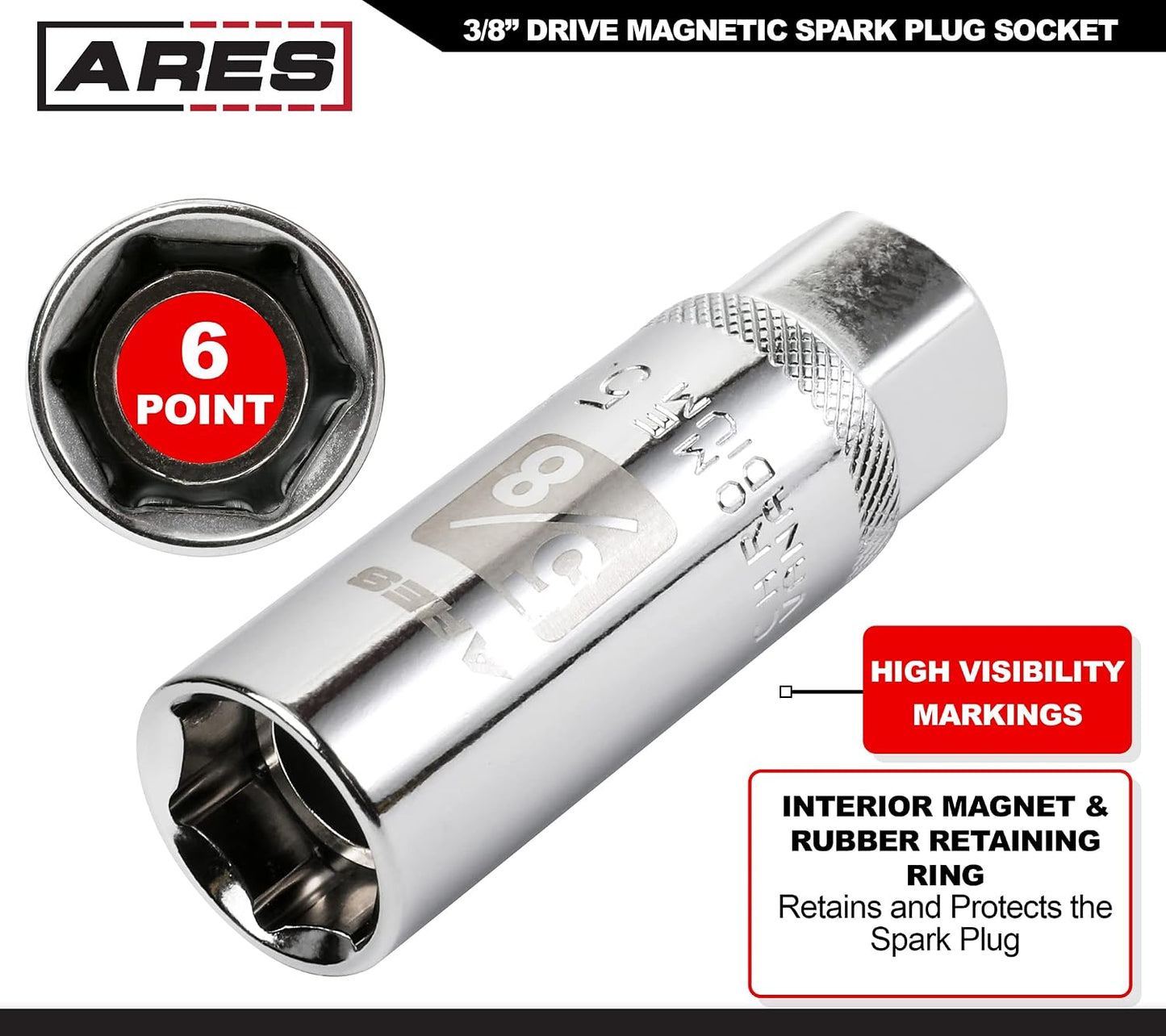 Enchufe magnético bujías 5/8" acero cromo vanadio