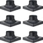 Base muelle 6 Uds adaptador luz poste aluminio fundido negro