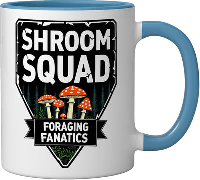 Taza Cerámica Cazador de Hongos Morel Azul/Blanco