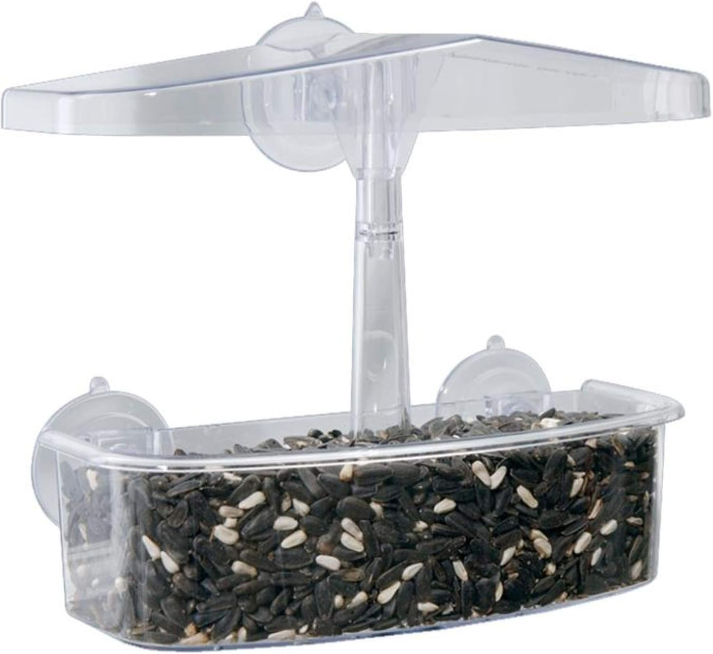 Comedero pájaros con ventosas 2 tazas transparente