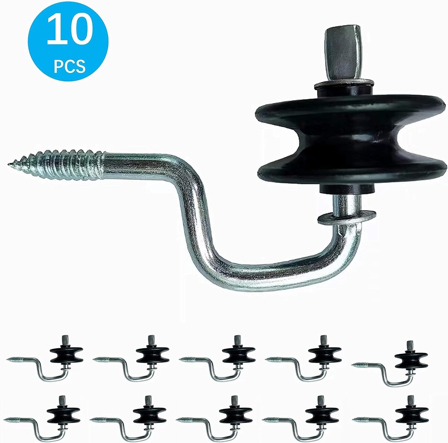 10 Anclajes Eléctricos para Postes de Madera Aisladores