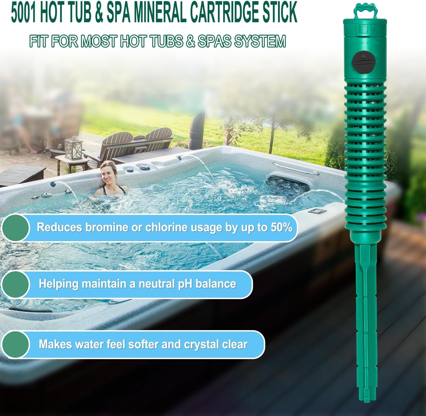 Cartucho mineral spa transparente para jacuzzi 4 meses