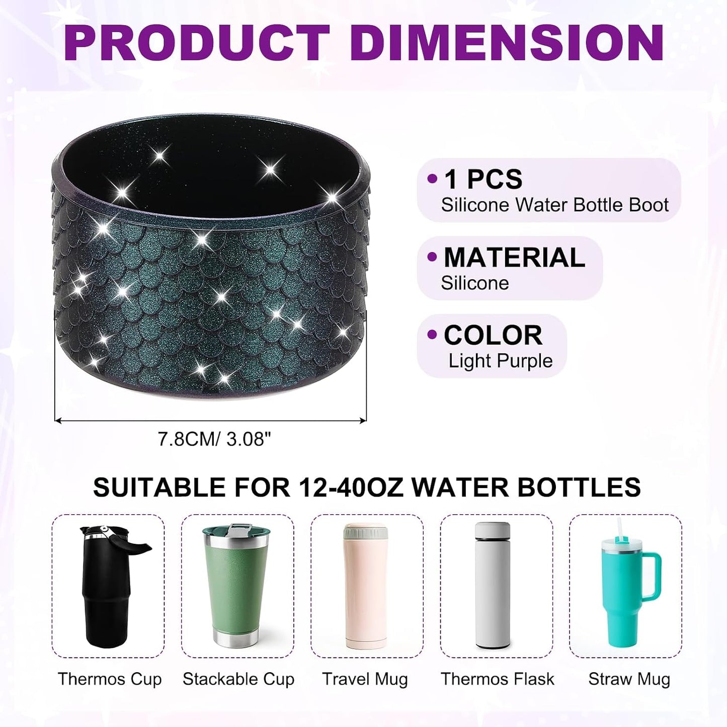 Funda silicona antiderrap para botella agua