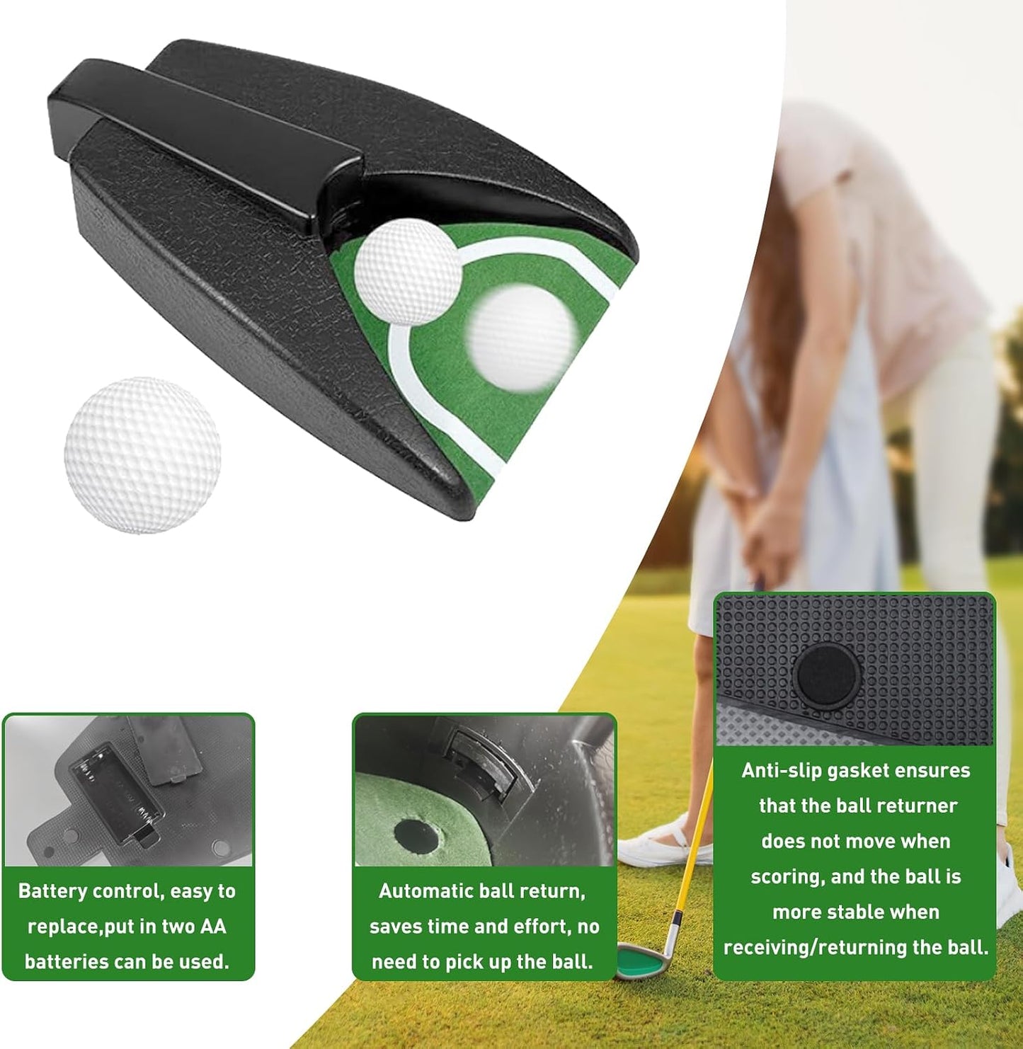 Unidad retorno pelota golf automática batería para casa