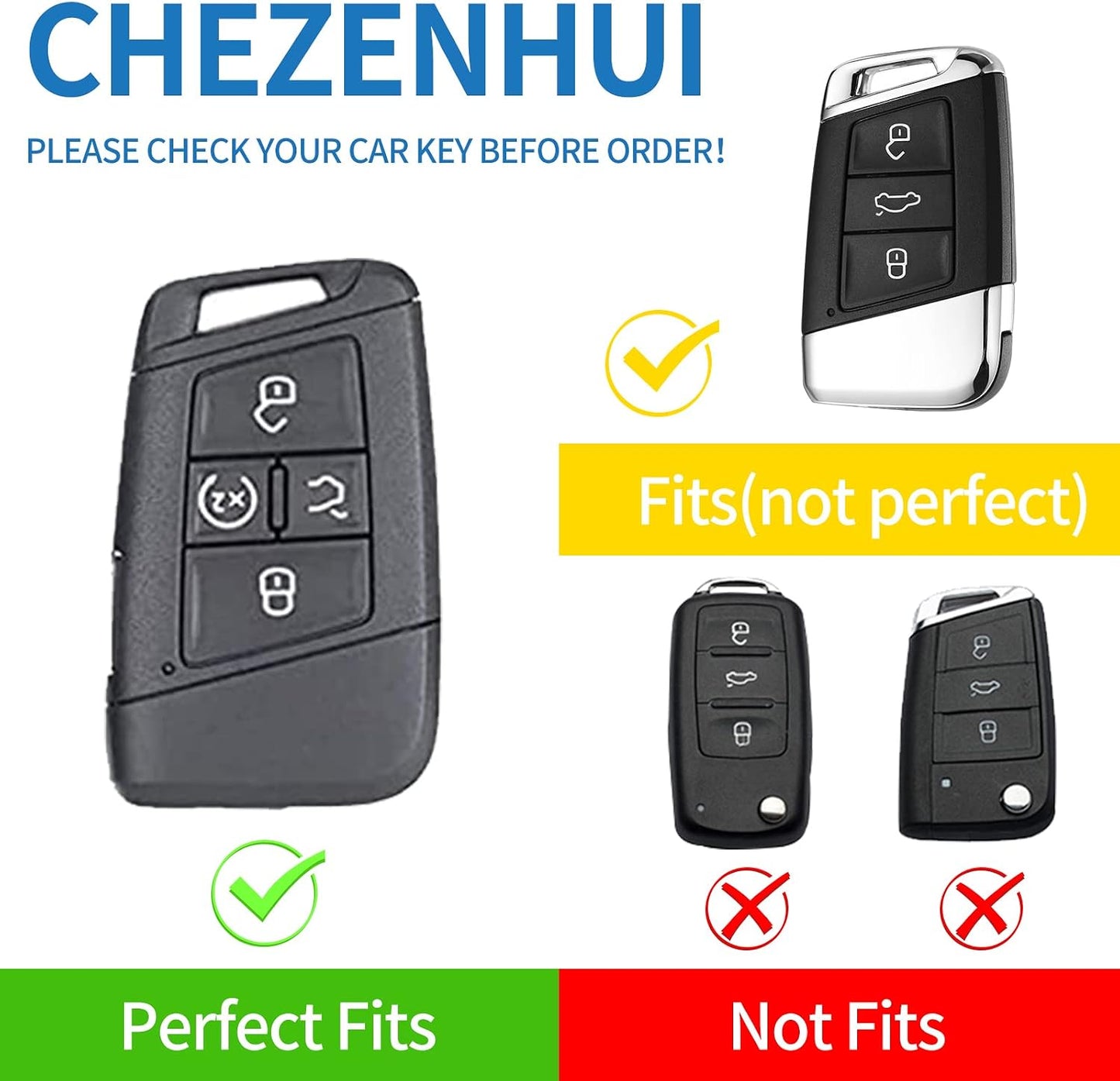 Funda llavero cuero VW Tiguan Atlas Jetta Passat Golf