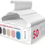 Ganchos plástico pack 50 delgados resistentes color blanco