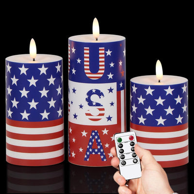 Velas patrióticas LED 4 de Julio con control remoto