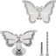 2 Pomas Cristal Mariposa para Cajones Blanco