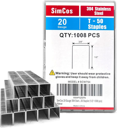 Grapas T-50 acero inox 3/8pulg 1008uds
