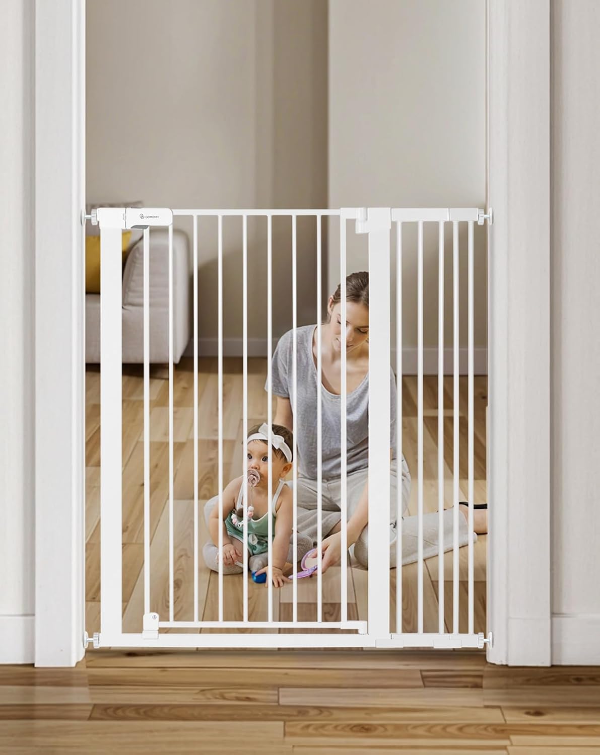 Puerta bebé extra alta 42pulg para escaleras 29.5-40.6pulg