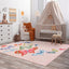 Alfombra antiderrap rosa mariposa dormitorio niña 5x7ft