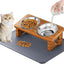 Cuencos gatos acero inox antivómitos con alfombrilla