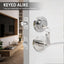 Set cerraduras puerta exterior con llave níquel satinado