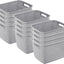 12 Cestas Plástico Estilo Mimbre Gris Cemento Multiusos
