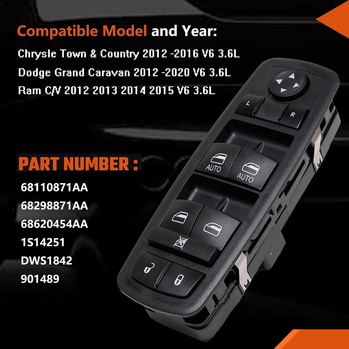 Interruptor maestro ventana eléctrica Dodge Grand Caravan