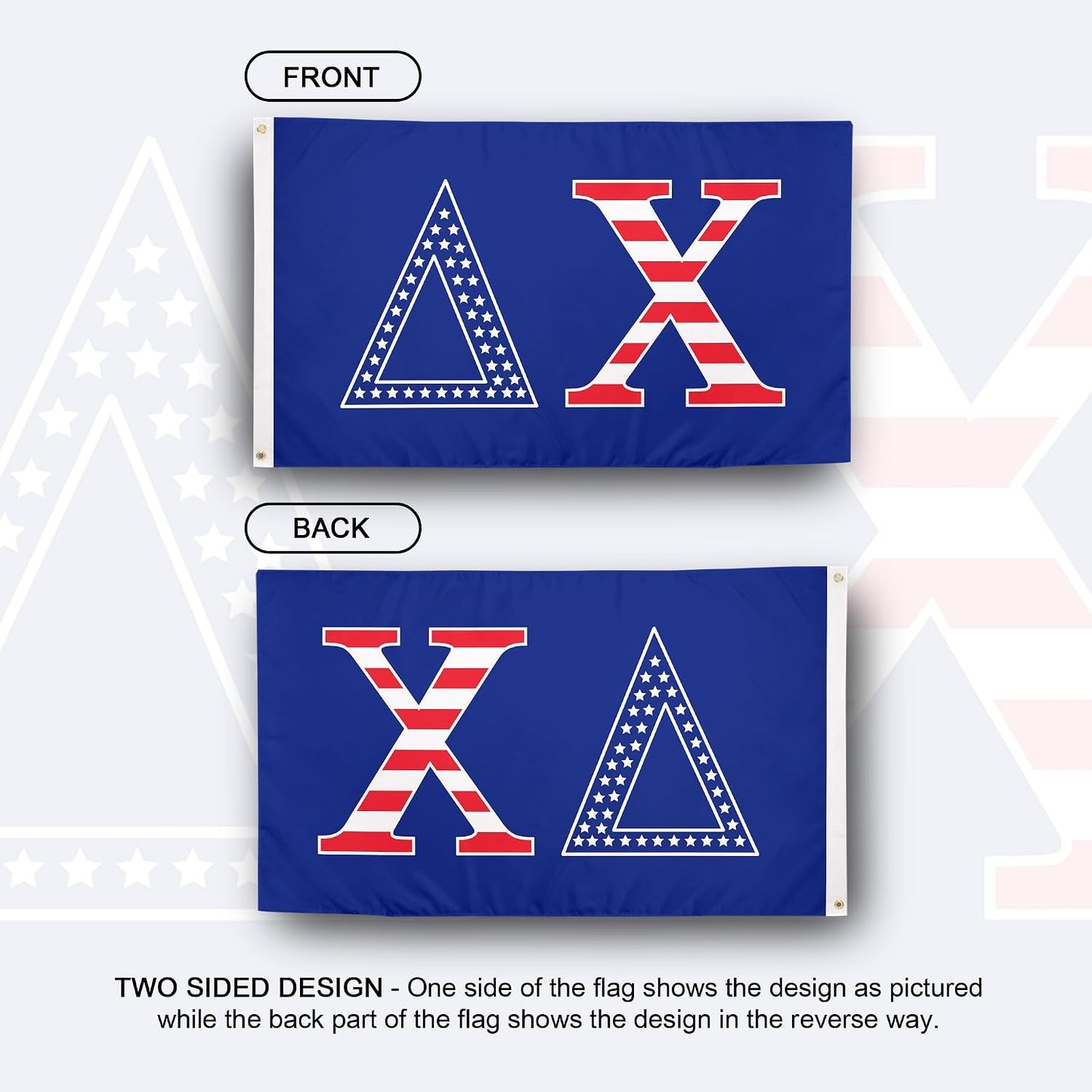 Bandera Delta Chi 3x5ft Letra Fraternidad