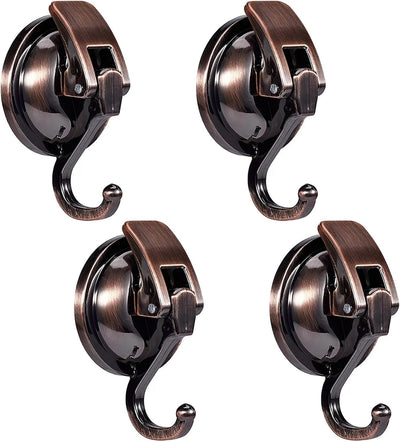 Ganchos ventosa baño cocina puerta cristal bronce 4 pzas