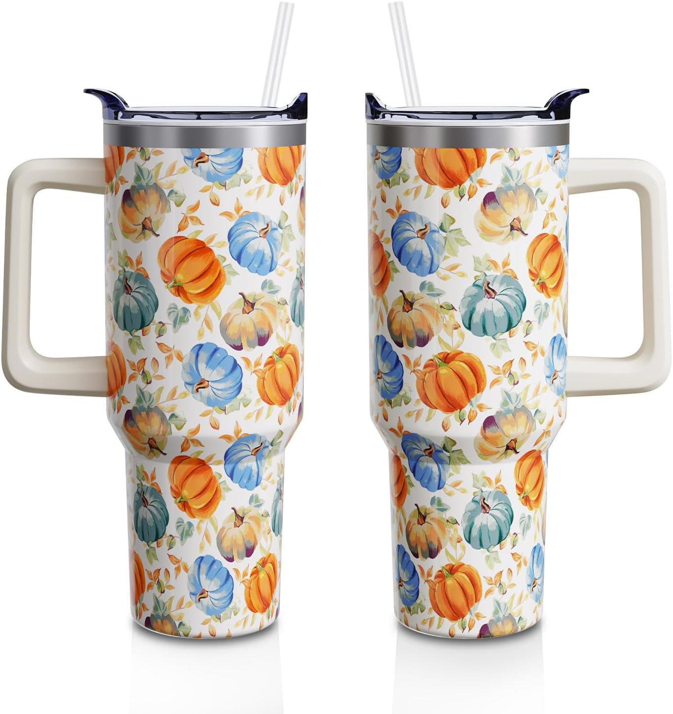 Vaso calabaza otoñal 40oz acero inox con pajilla