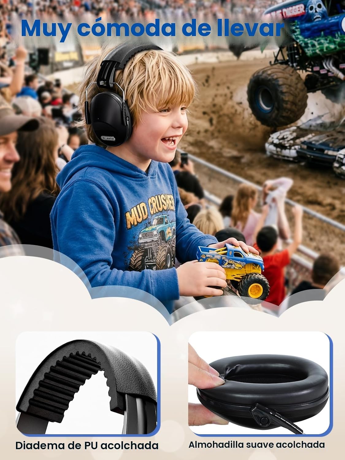 Auriculares cancelación ruido niños diadema ajustable