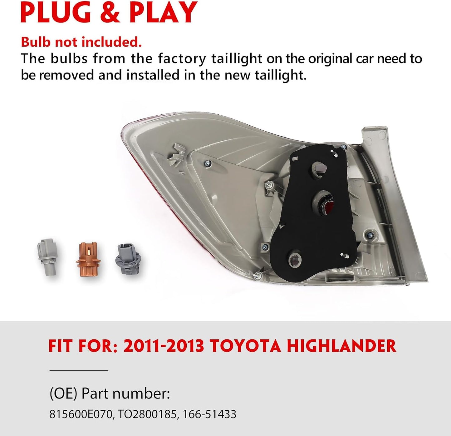 Luz trasera derecha Toyota Highlander 11-13 repuesto TOE070