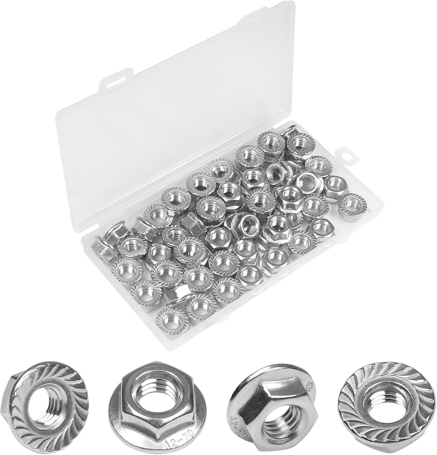 60 Pzas Tuercas M8 Acero Inox 304 Bloqueo