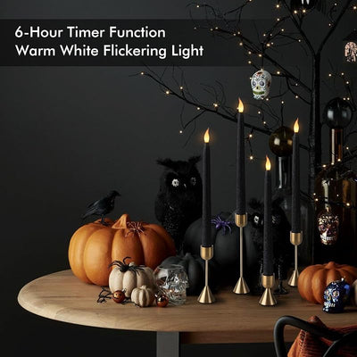 Velas cónicas sin llama purpura 11pulg temporizador set 8