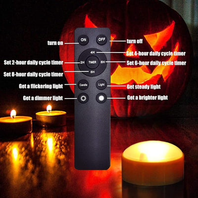 4 Luces Calabaza Halloween LED Exteriores Control Remoto Naranja