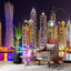 Papel tapiz mural 151x105" vista nocturna ciudad