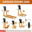 Ganchos slatwall pack 14 accesorios 5 tamaños naranja