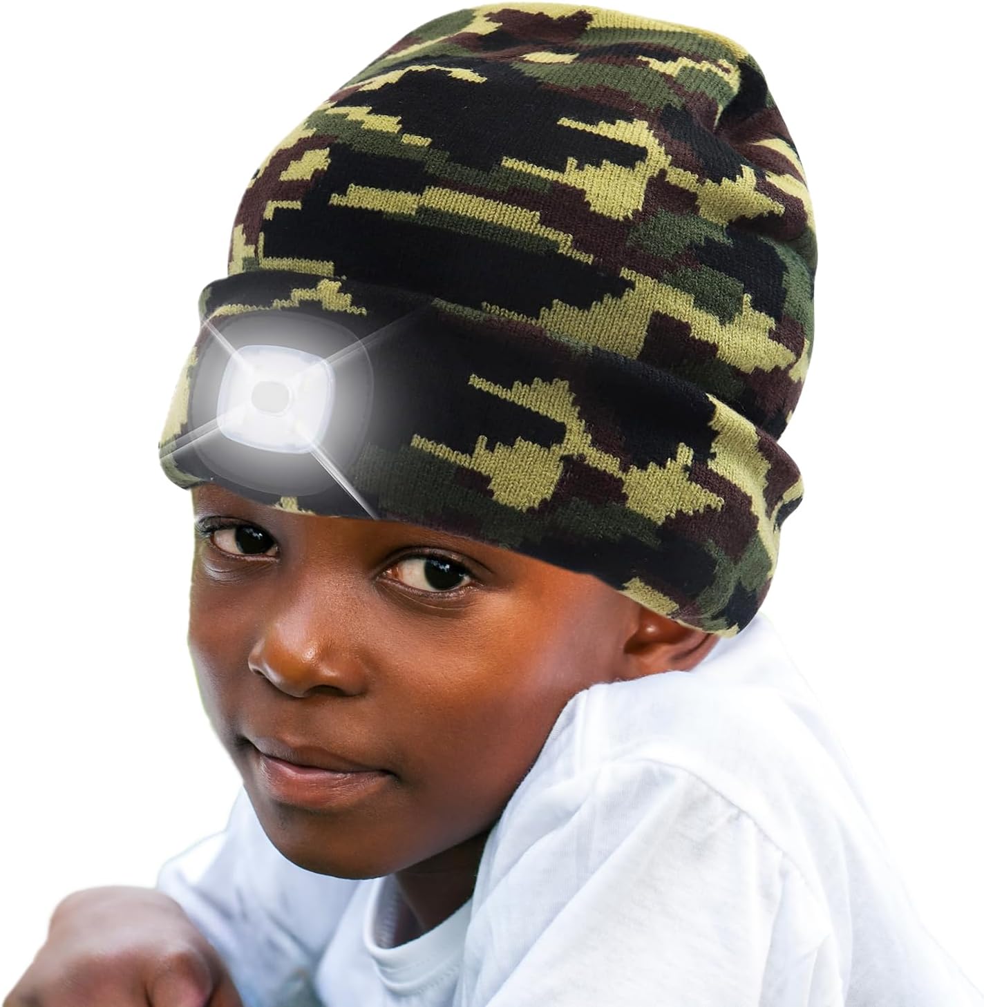 Gorro LED unisex recargable camuflaje para niños