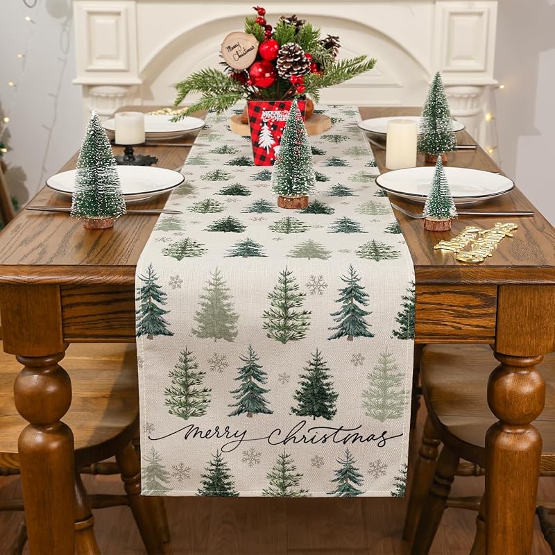 Camino mesa navidad decoración árbol invierno interior exterior