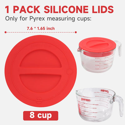 Tapas silicona reutilizables para tazas Pyrex 8 tazas