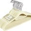 20 Perchas Terciopelo Antiderrap con Gancho Giratorio Beige