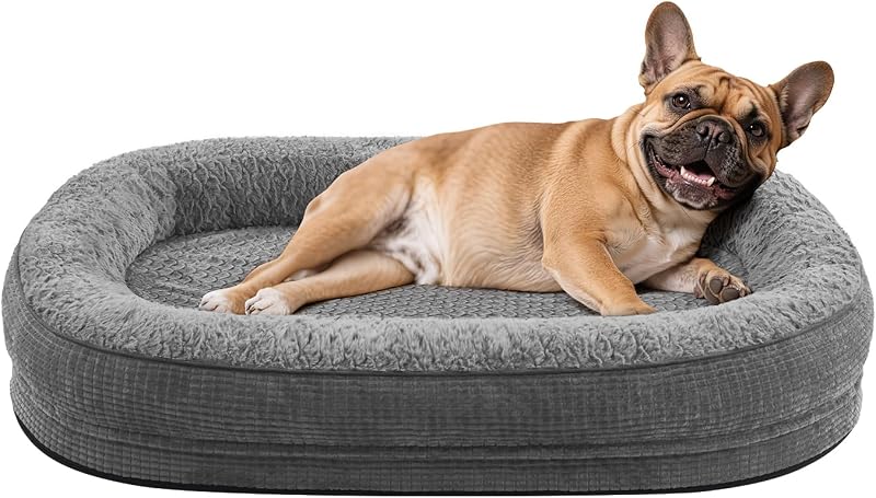 Cama ortopédica perros medianos espuma viscoelástica gris