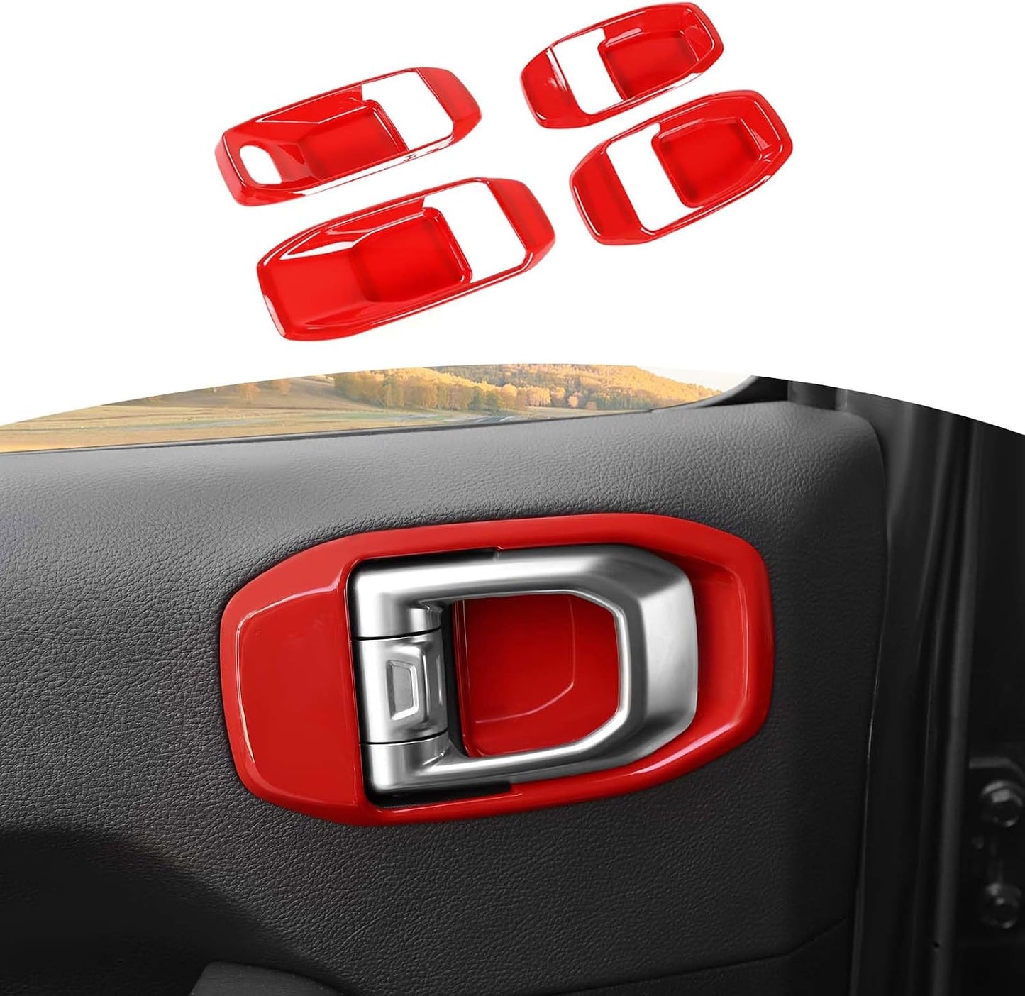 Tapa manija interior puerta Jeep Wrangler JL 2018+ rojo