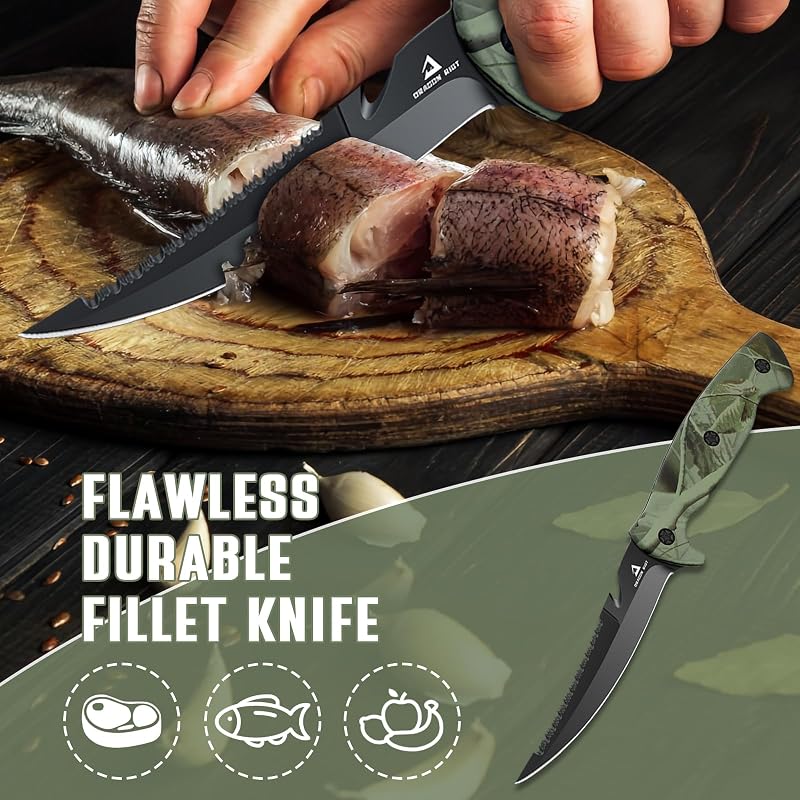 Cuchillo pesca acero inox 5pulg asas antiderrap