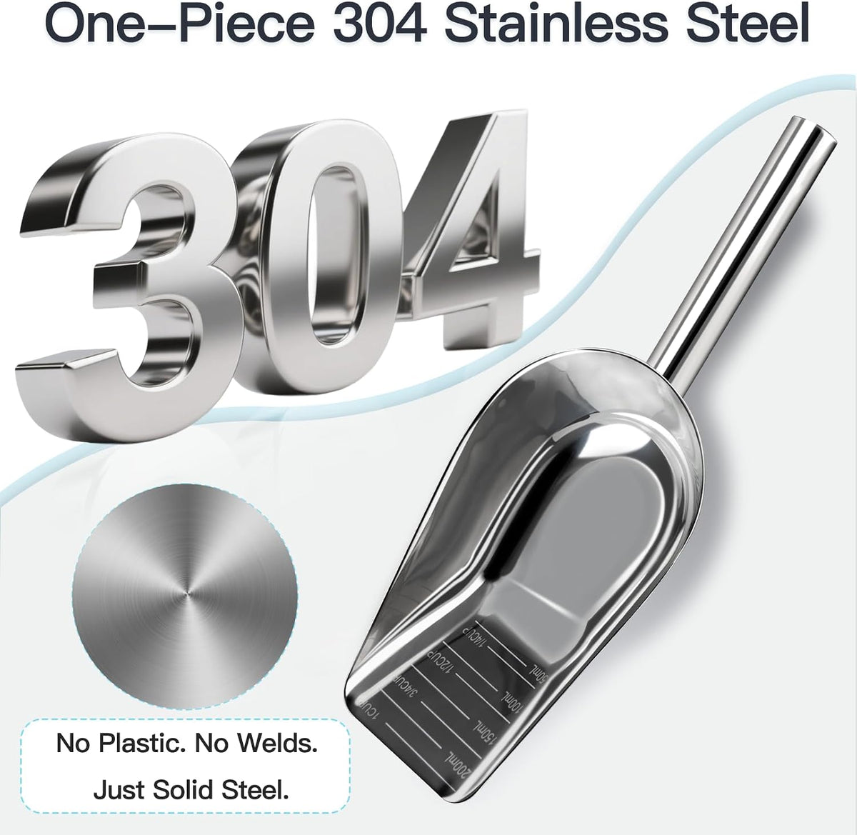 Cuchara acero inox 304 para mascotas con mango largo