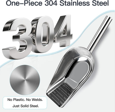 Cuchara acero inox 304 para mascotas con mango largo