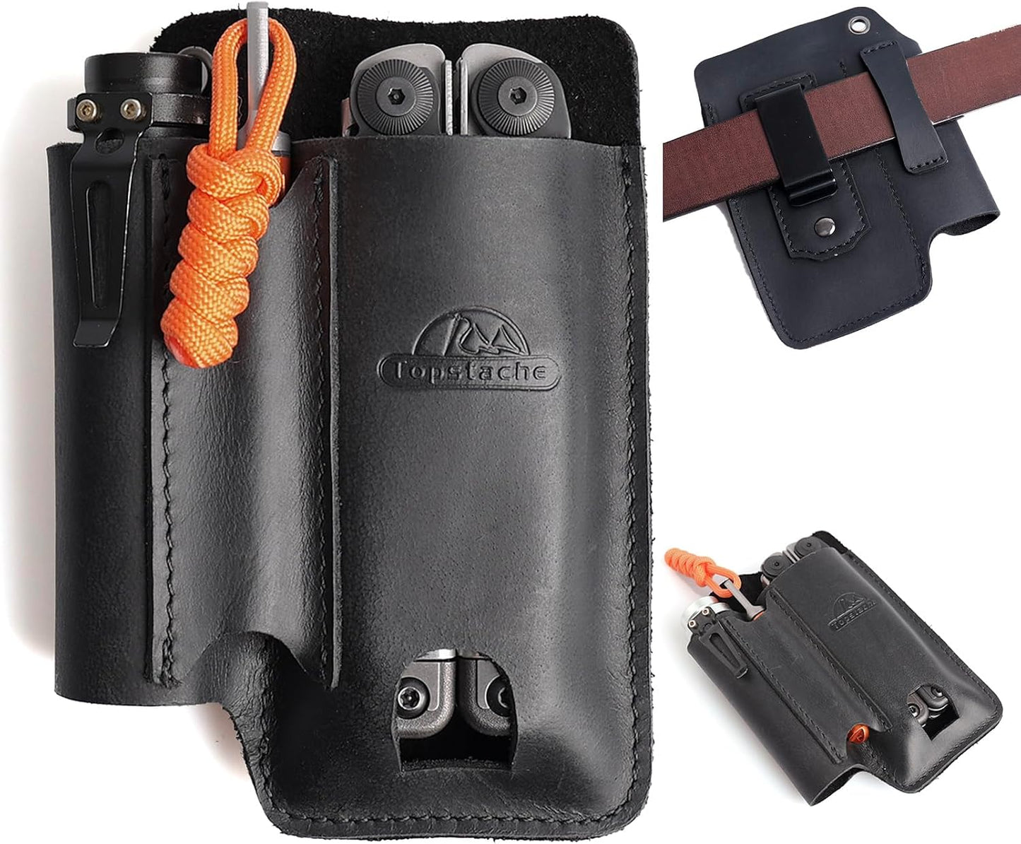 Funda cuero multiherramienta con clip cinturón
