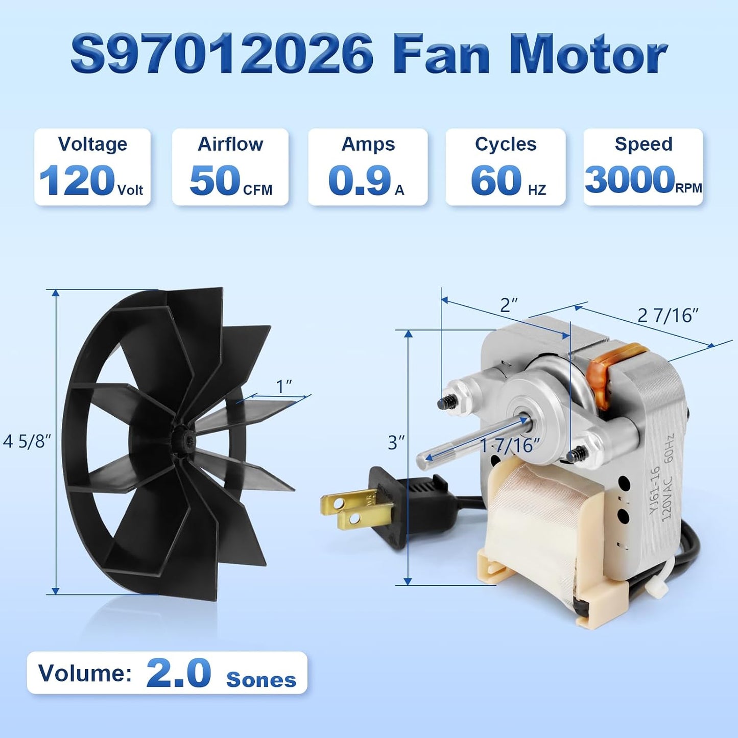 Motor ventilador baño comp Broan Nutone 688 50cfm