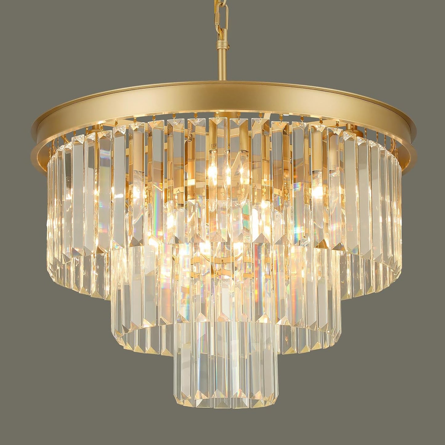 Candelabros cristal 9 luces doradas para comedor y