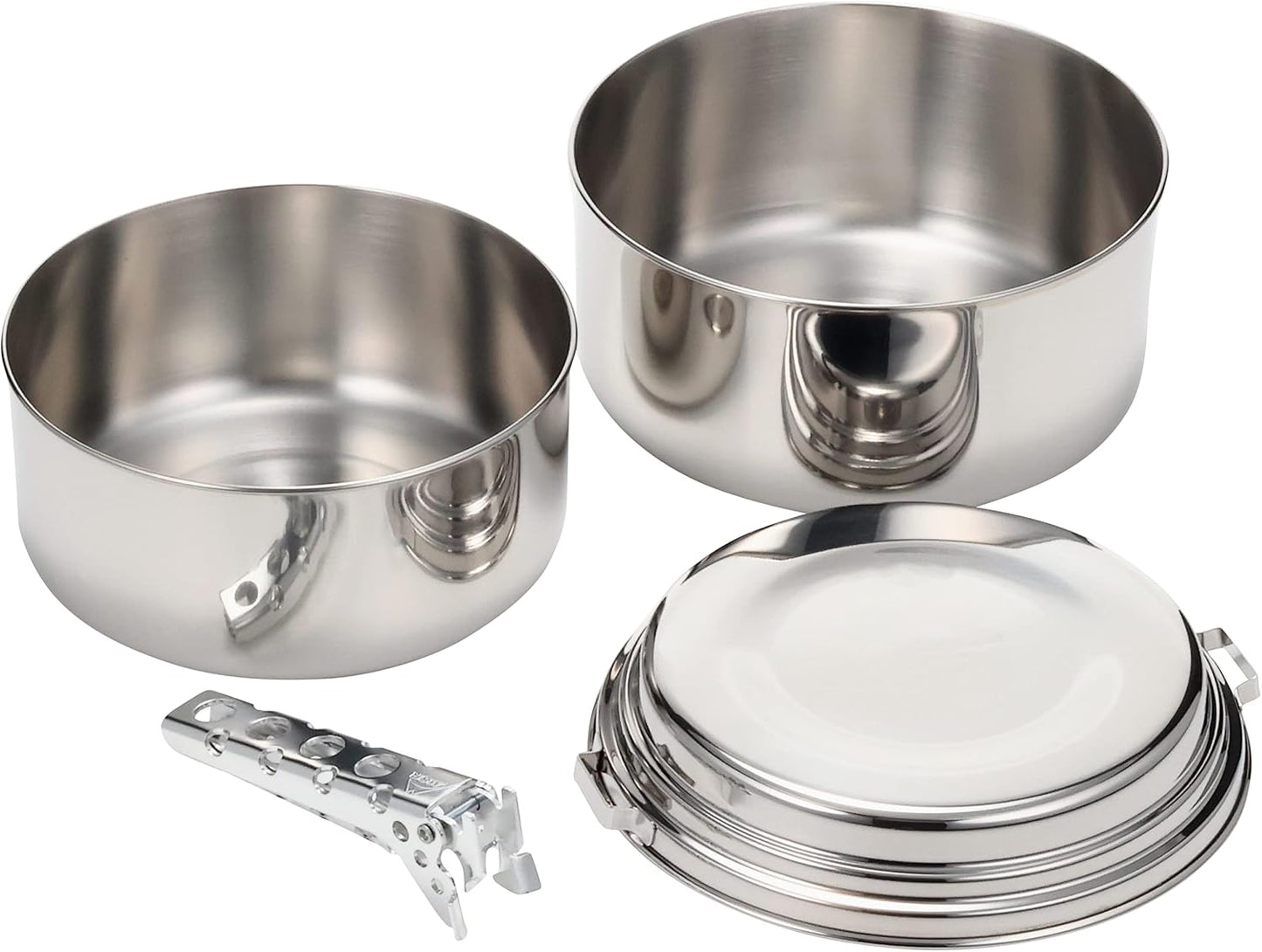 Set ollas camping acero inox