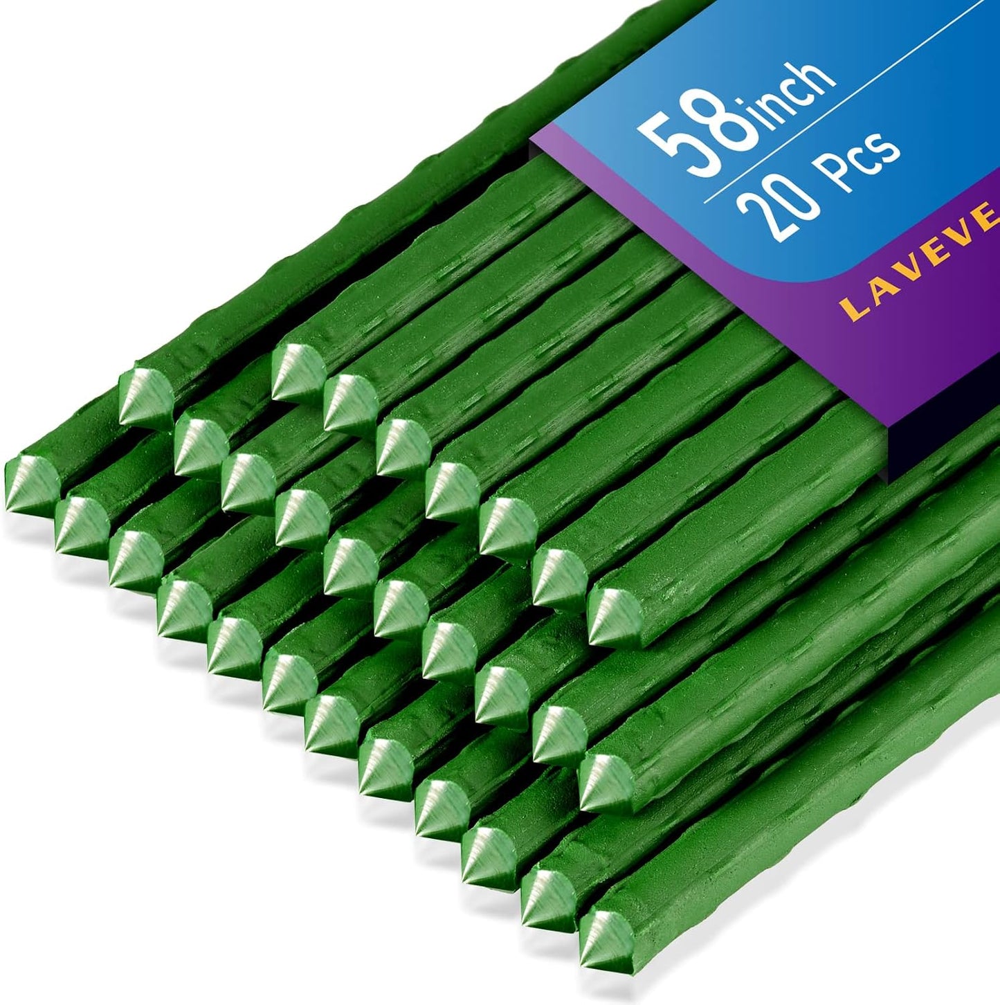 Estacas acero 58pulg soporte plástico tomate pepino 20pzas