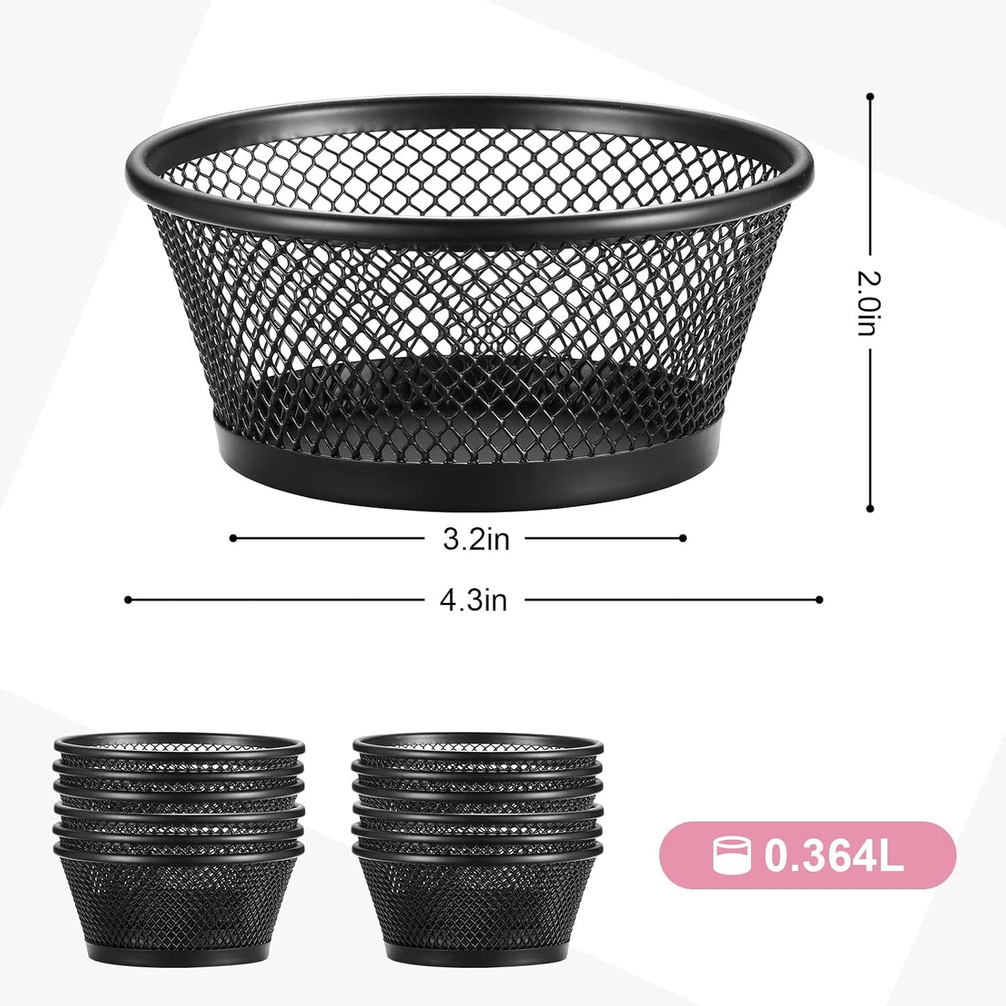 12 Soportes Clips Metal Negro Mesa Oficina Aula