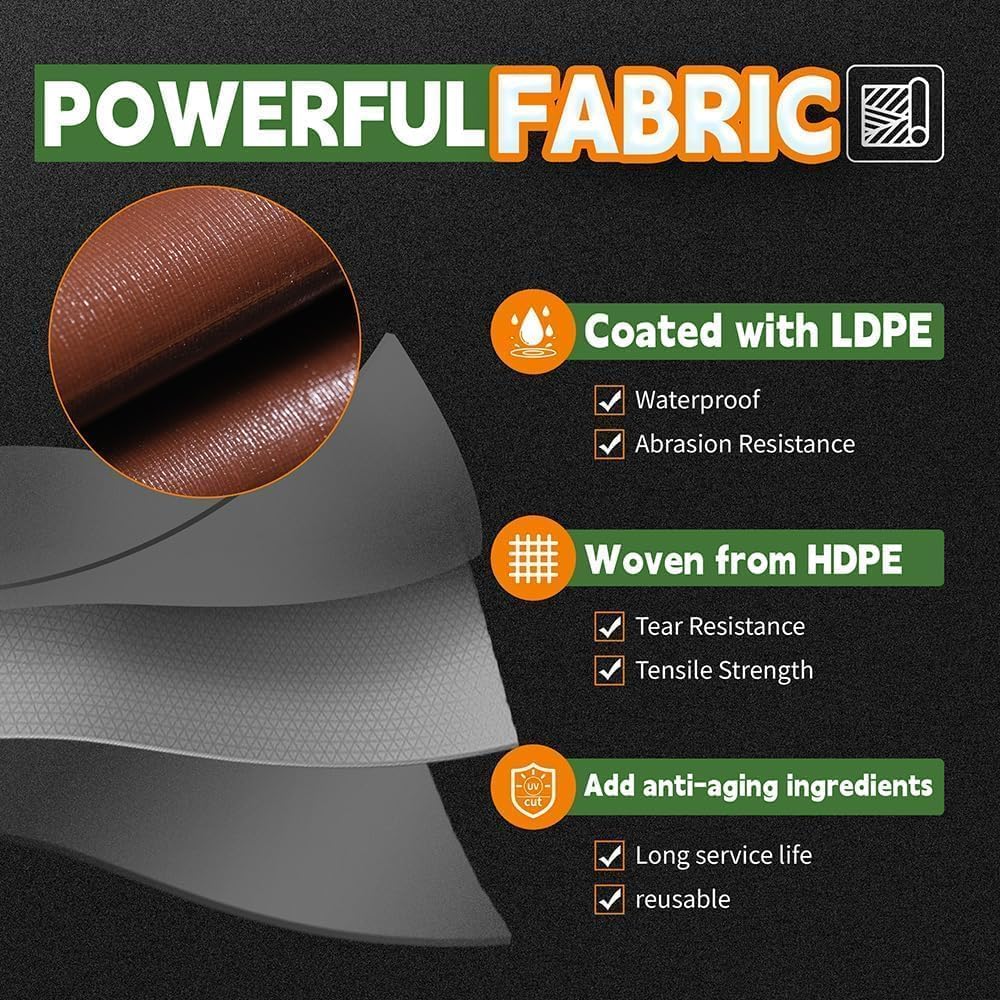 Lona resistente 7x7ft 18mil impermeable color marrón